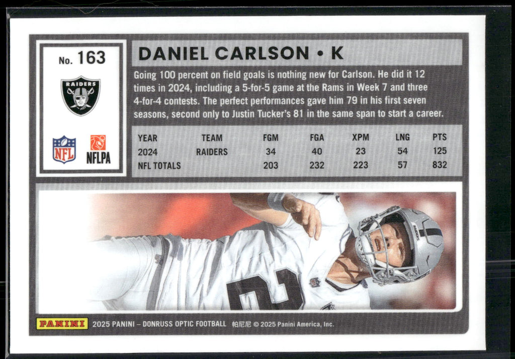 2025 Donruss Optic #163 Daniel Carlson