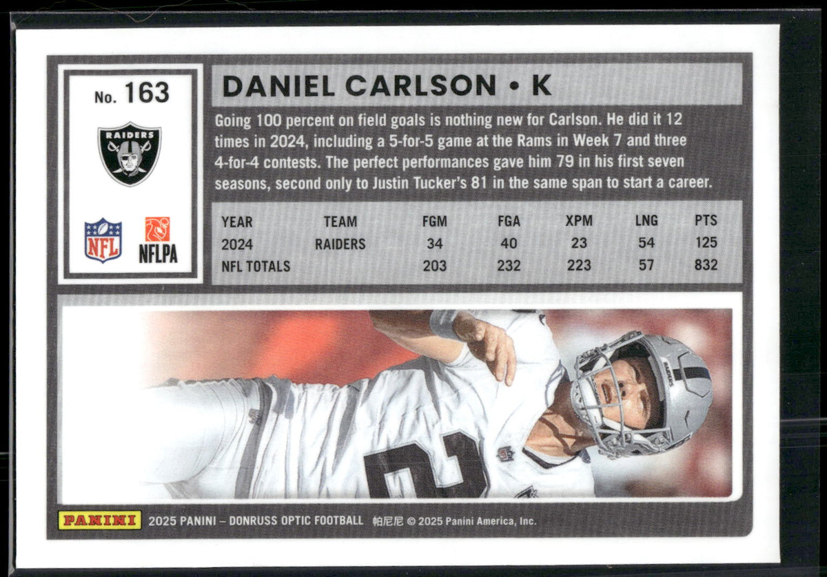 2025 Donruss Optic #163 Daniel Carlson