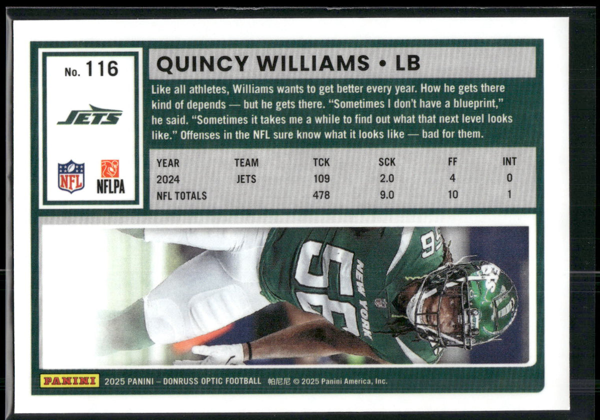 2025 Donruss Optic #116 Quincy Williams