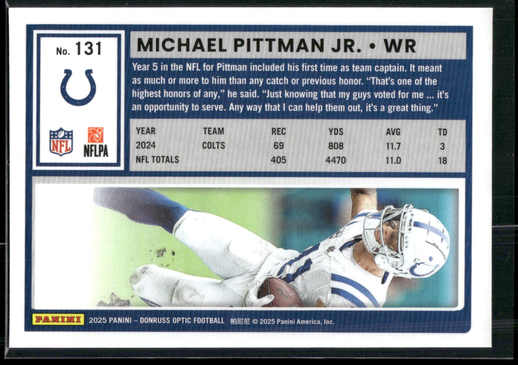 2025 Donruss Optic #131 Michael Pittman Jr.