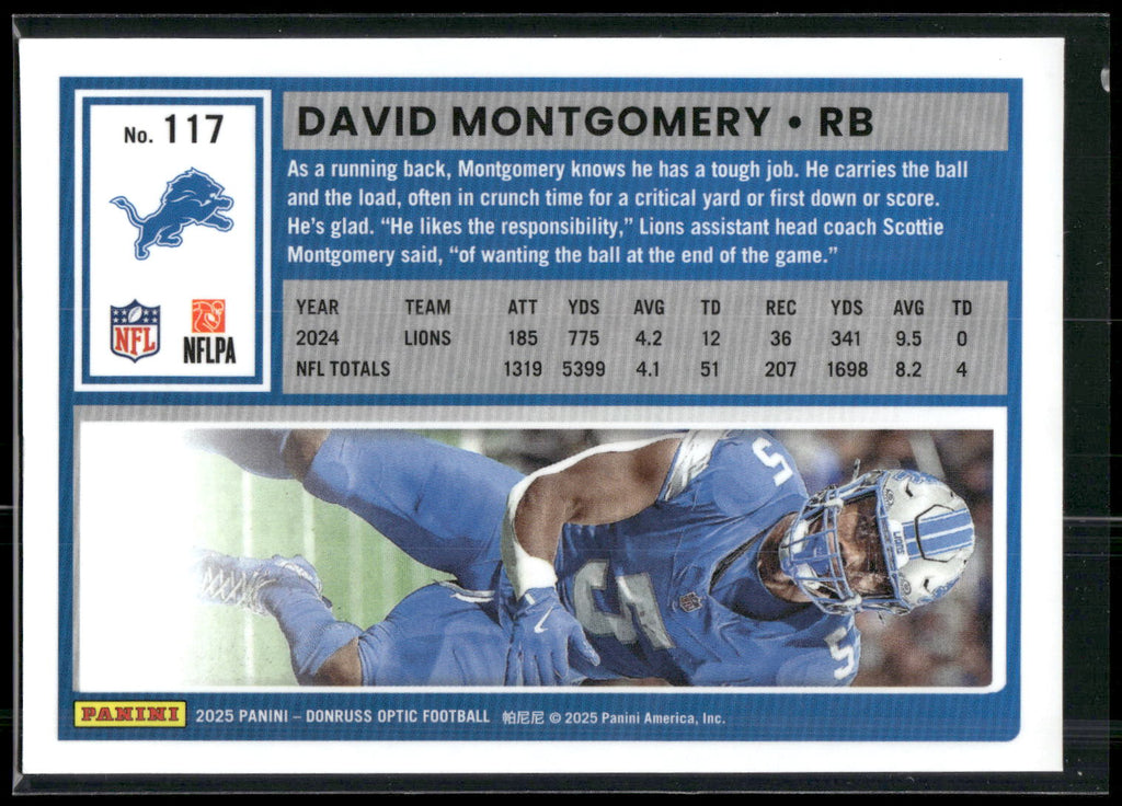 2025 Donruss Optic #117 David Montgomery