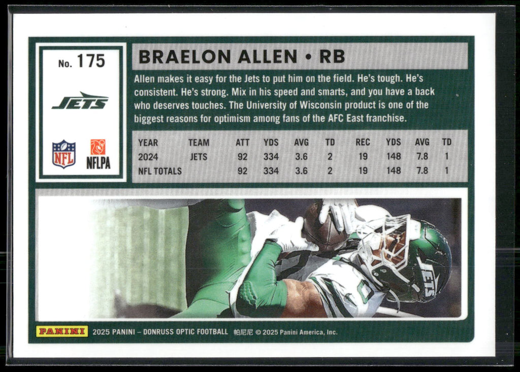 2025 Donruss Optic #175 Braelon Allen