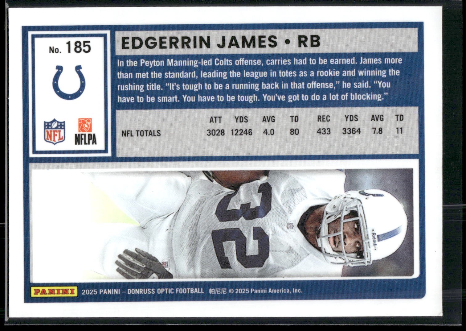 2025 Donruss Optic #185 Edgerrin James