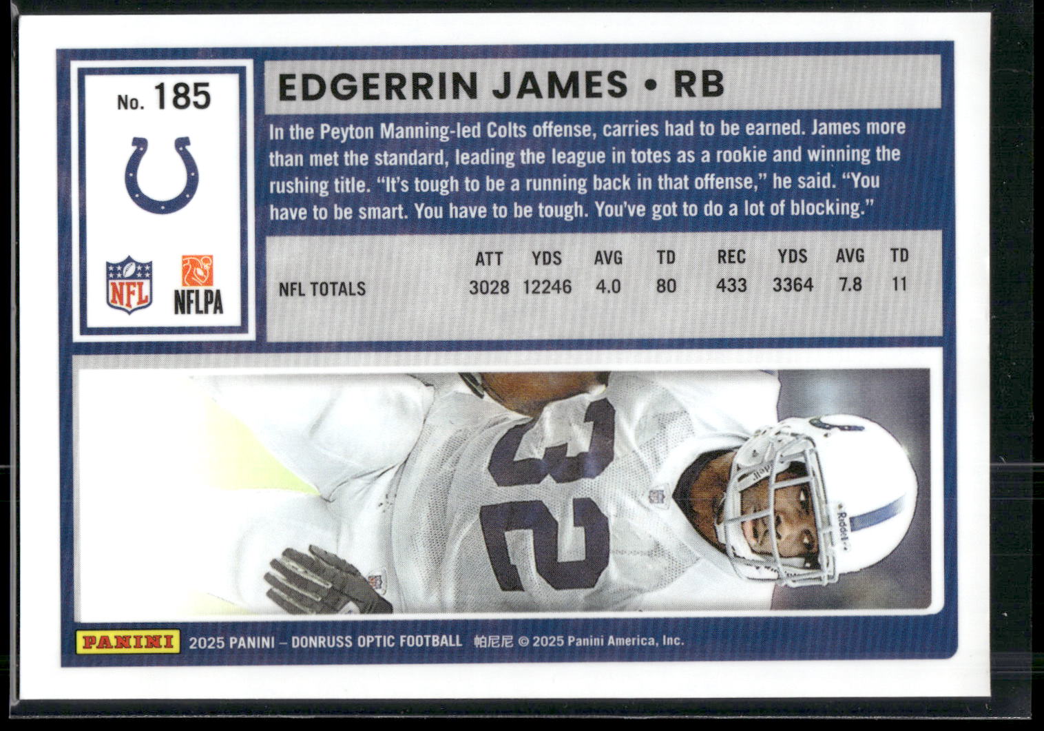 2025 Donruss Optic #185 Edgerrin James