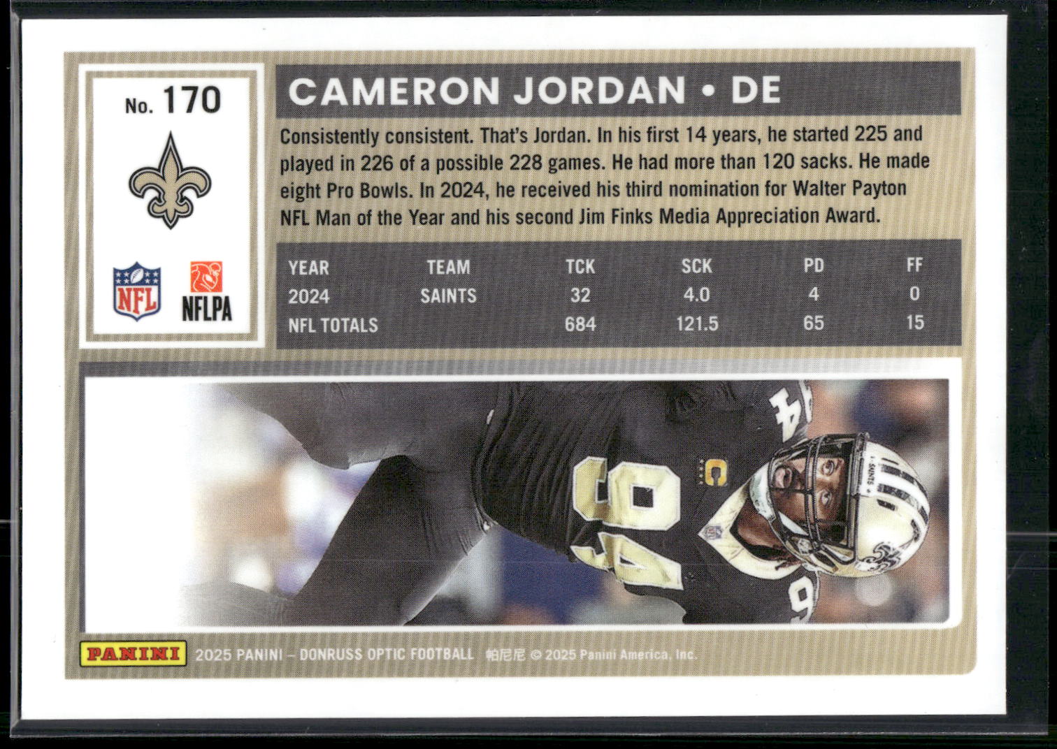 2025 Donruss Optic #170 Cameron Jordan