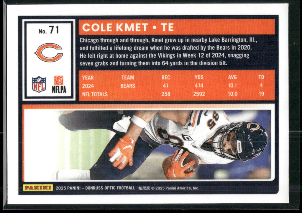 2025 Donruss Optic #71 Cole Kmet