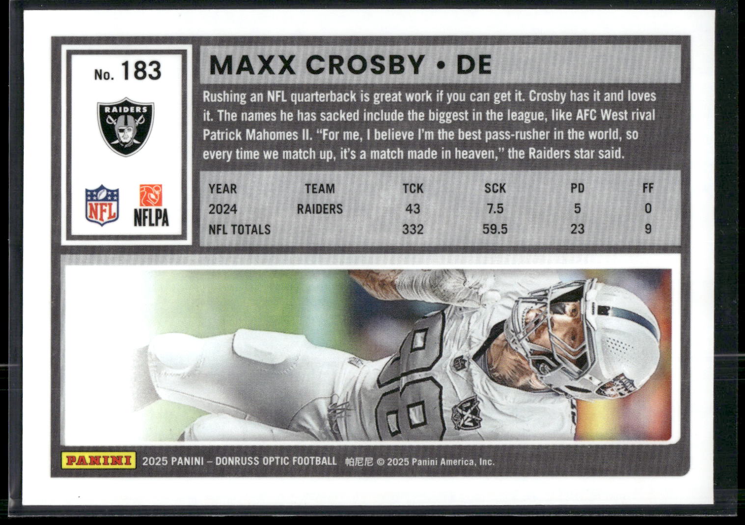 2025 Donruss Optic #183 Maxx Crosby