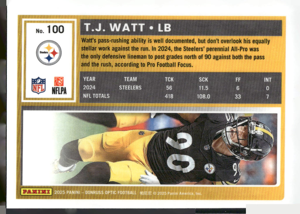 2025 Donruss Optic #100 T.J. Watt