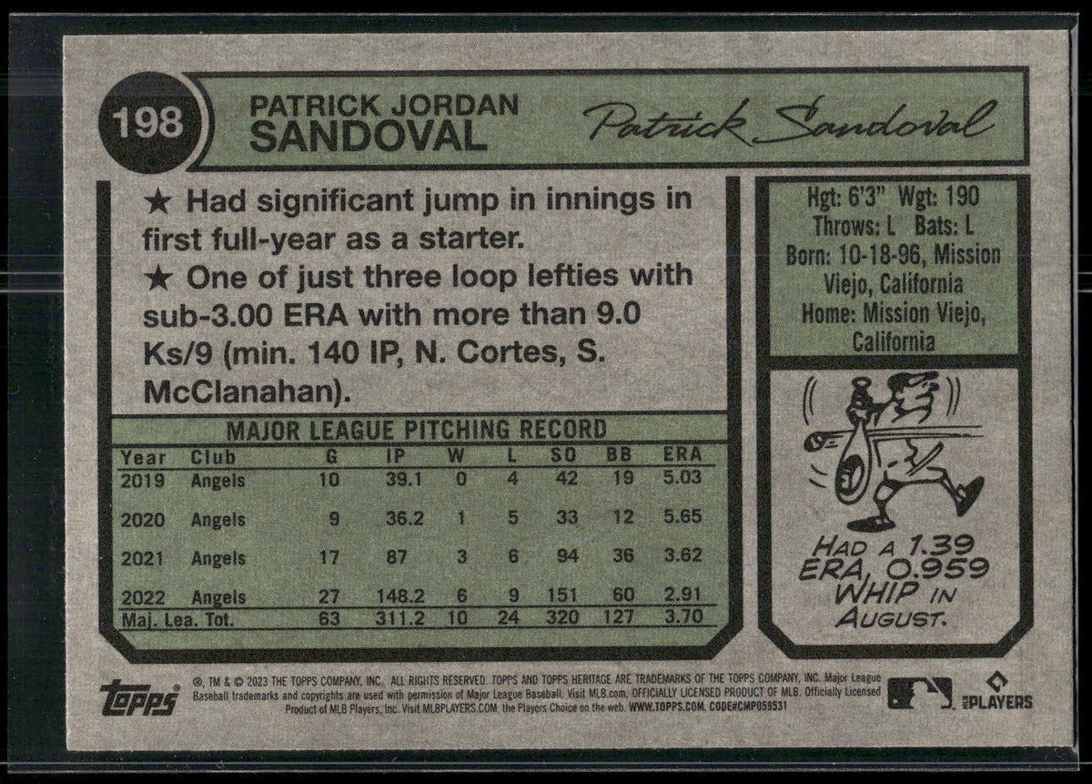 2023 Topps Heritage #198 Patrick Sandoval