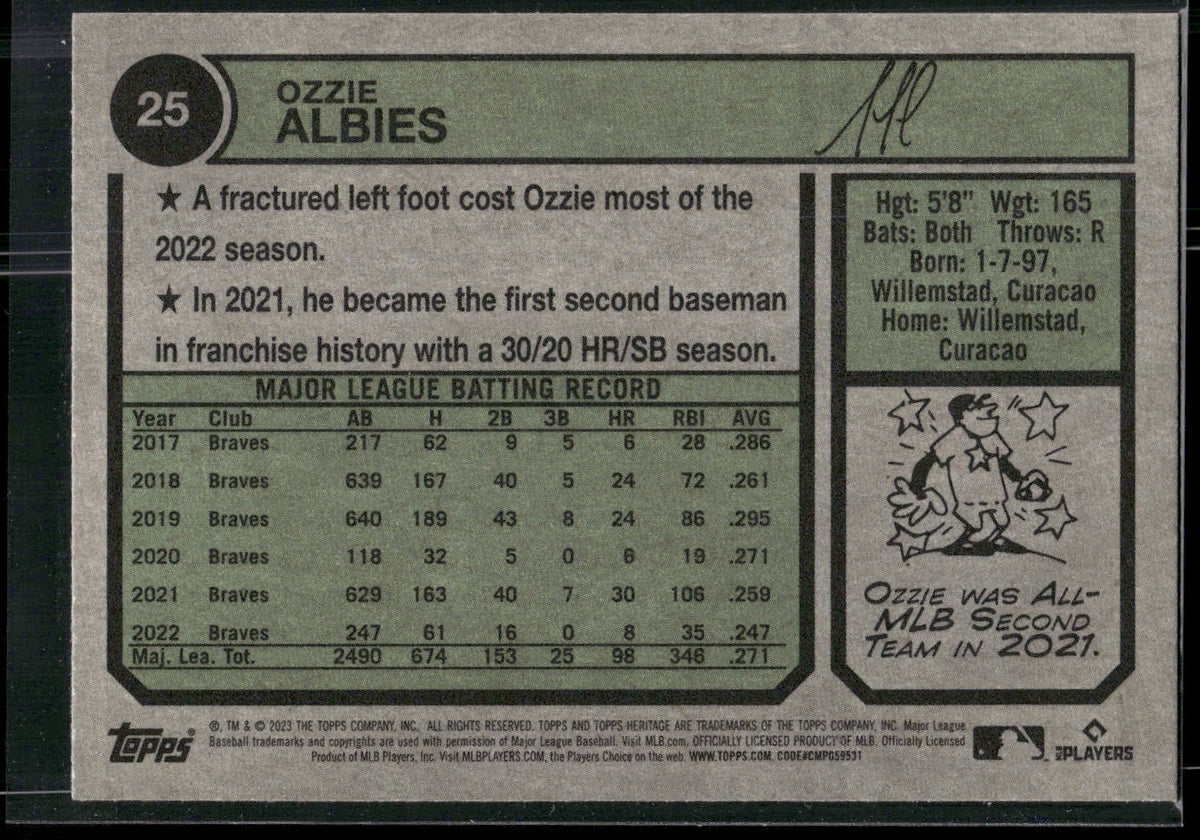 2023 Topps Heritage #25 Ozzie Albies