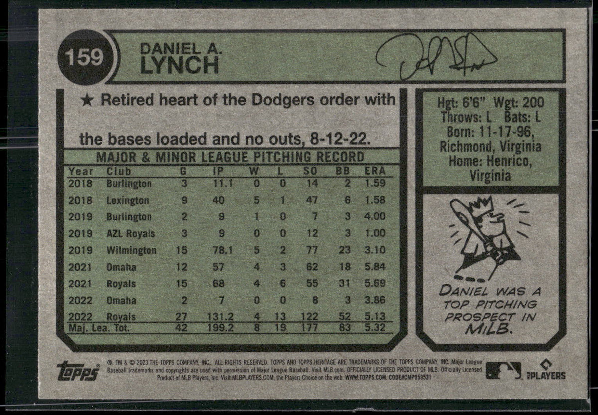 2023 Topps Heritage #159 Daniel Lynch