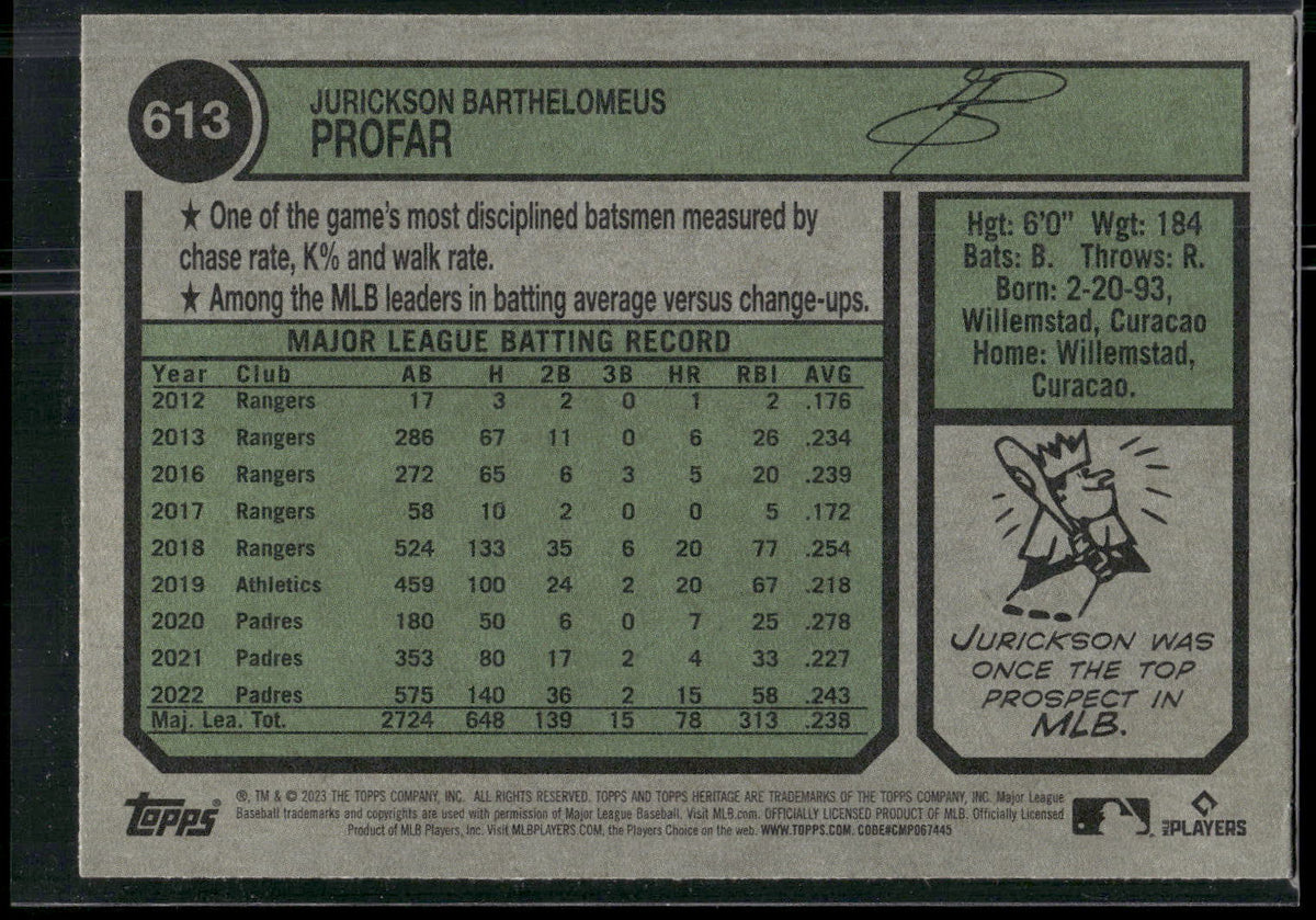 2023 Topps Heritage #613 Jurickson Profar