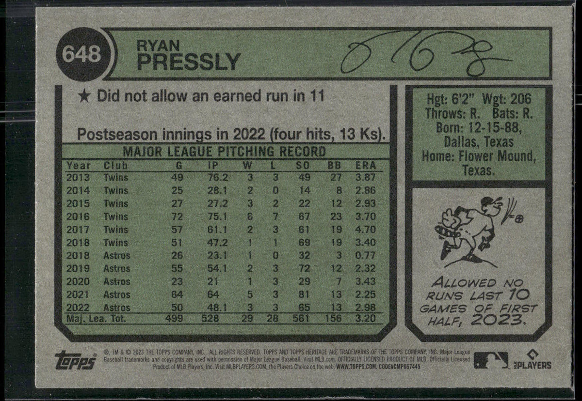 2023 Topps Heritage #648 Ryan Pressly
