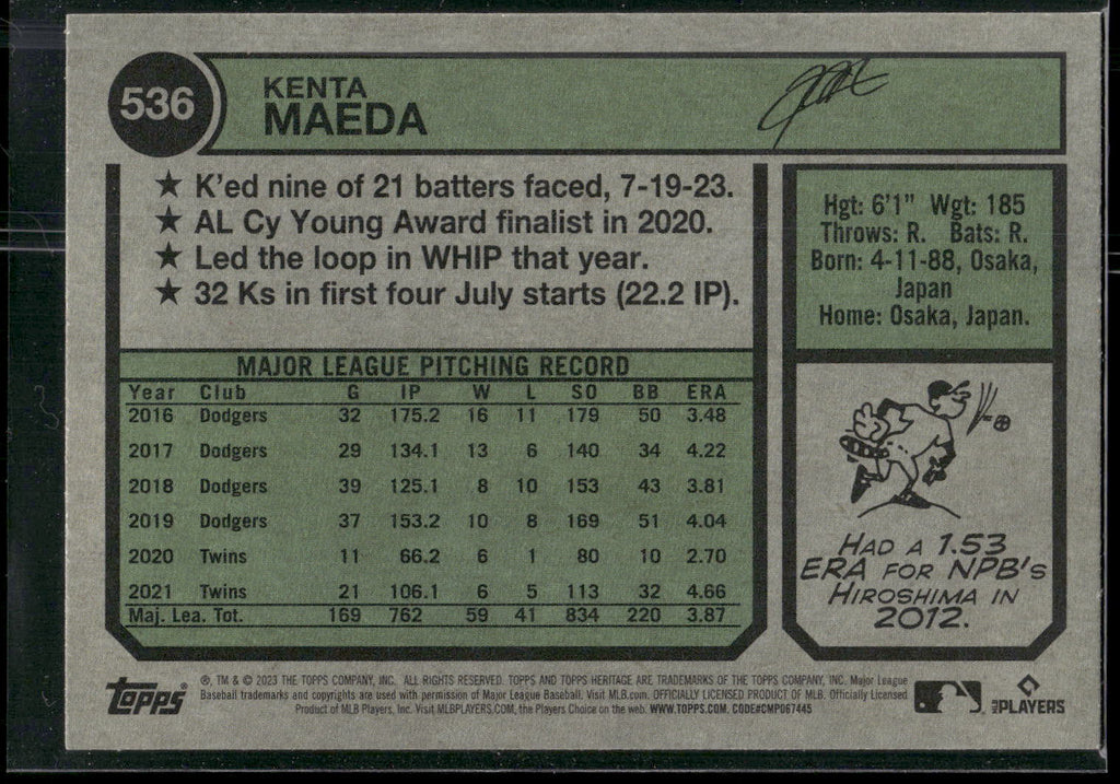 2023 Topps Heritage #536 Kenta Maeda