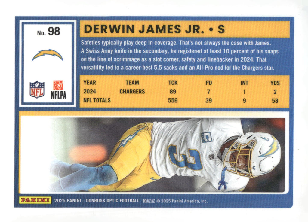 2025 Donruss Optic #98 Derwin James Jr.