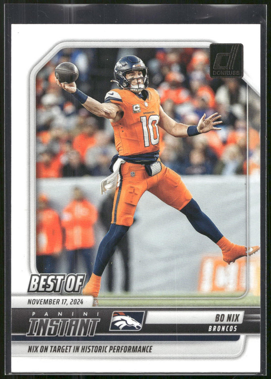 2025 Donruss #INS-BNX Bo Nix Best of Instant