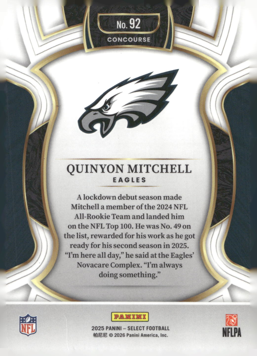 2024 Panini Select #55 Quinyon Mitchell