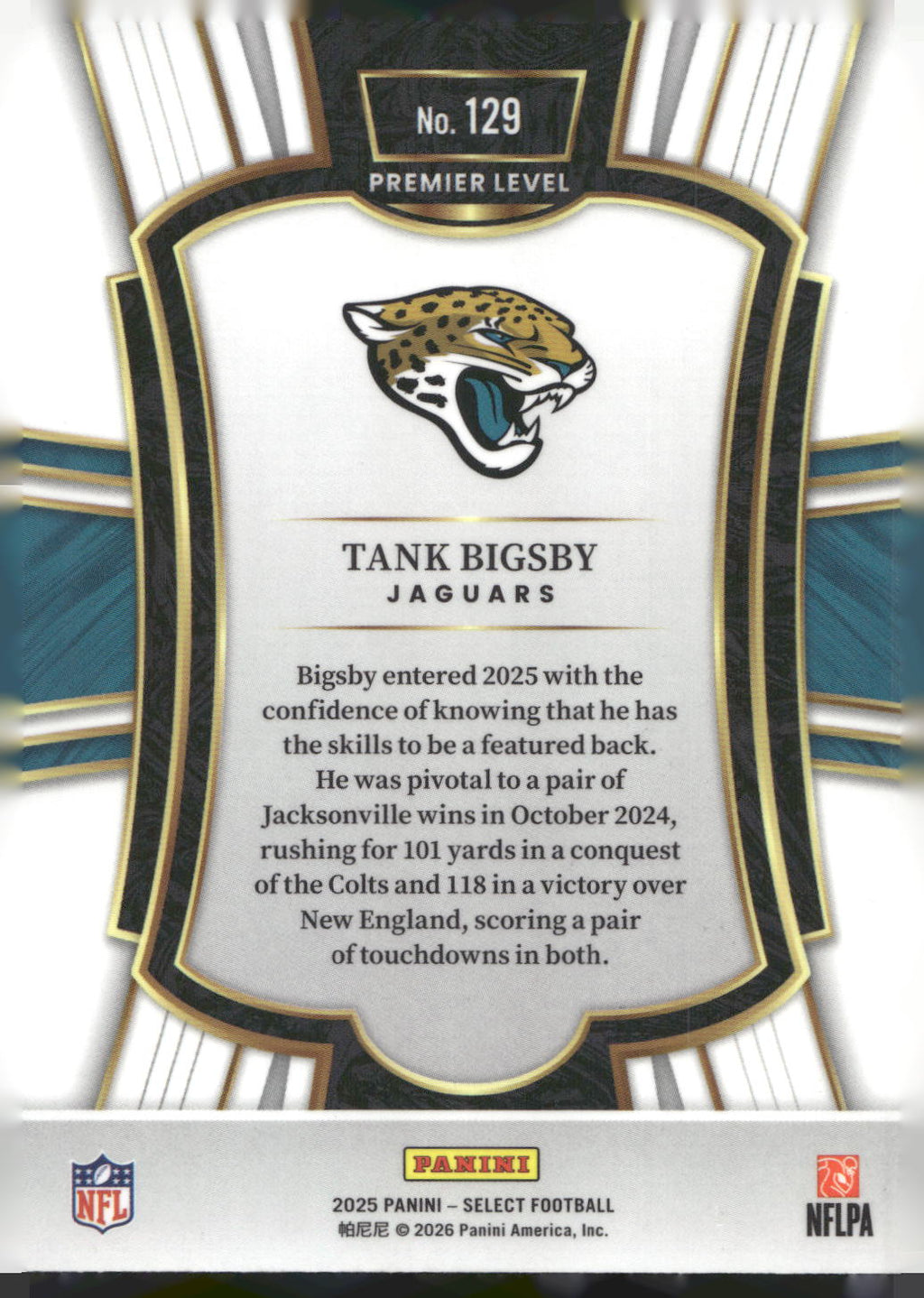 2025 Panini Select #129 Tank Bigsby