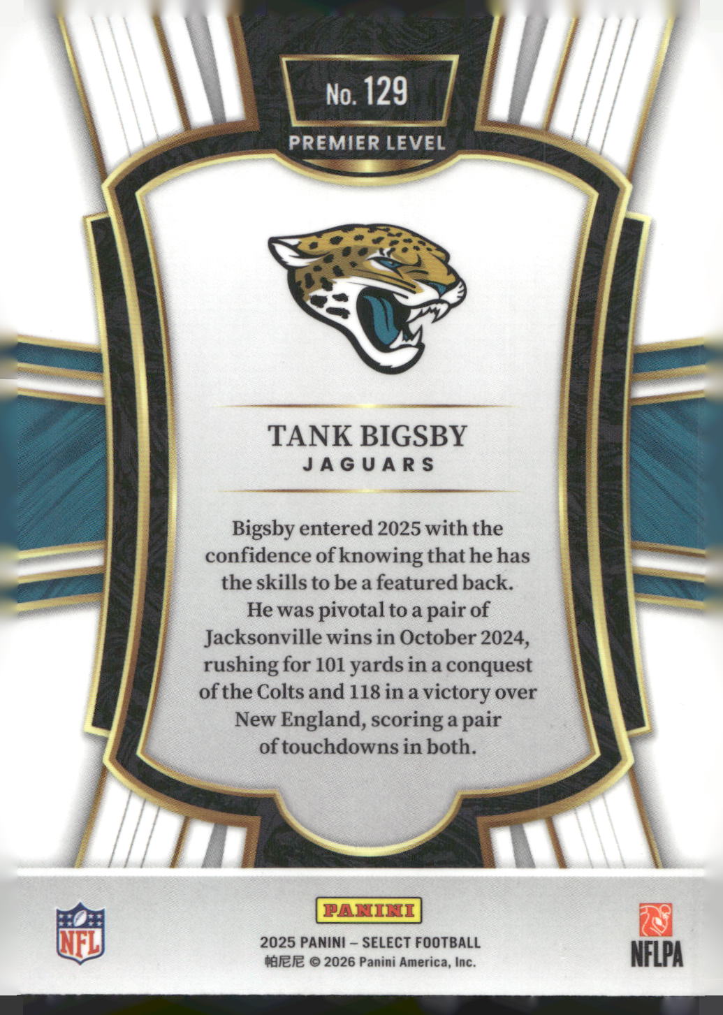 2025 Panini Select #129 Tank Bigsby