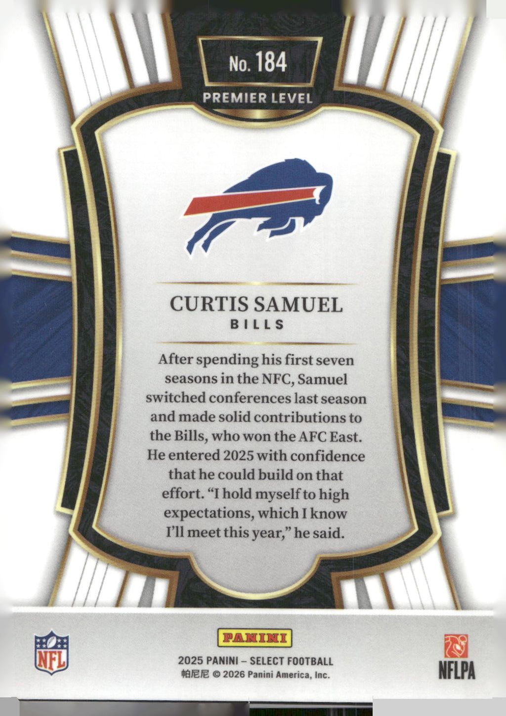 2025 Panini Select #184 Curtis Samuel