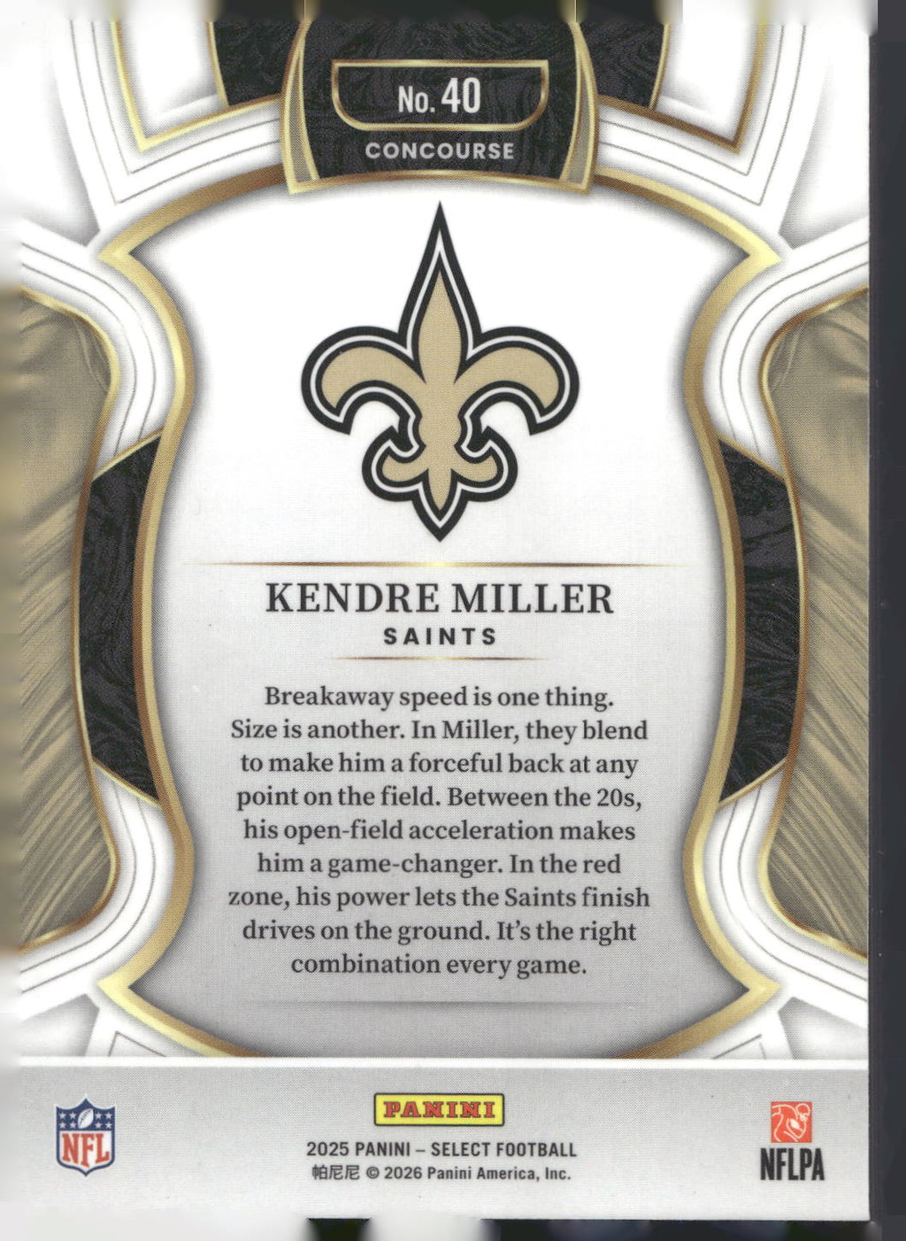 2025 Panini Select #40 Kendre Miller