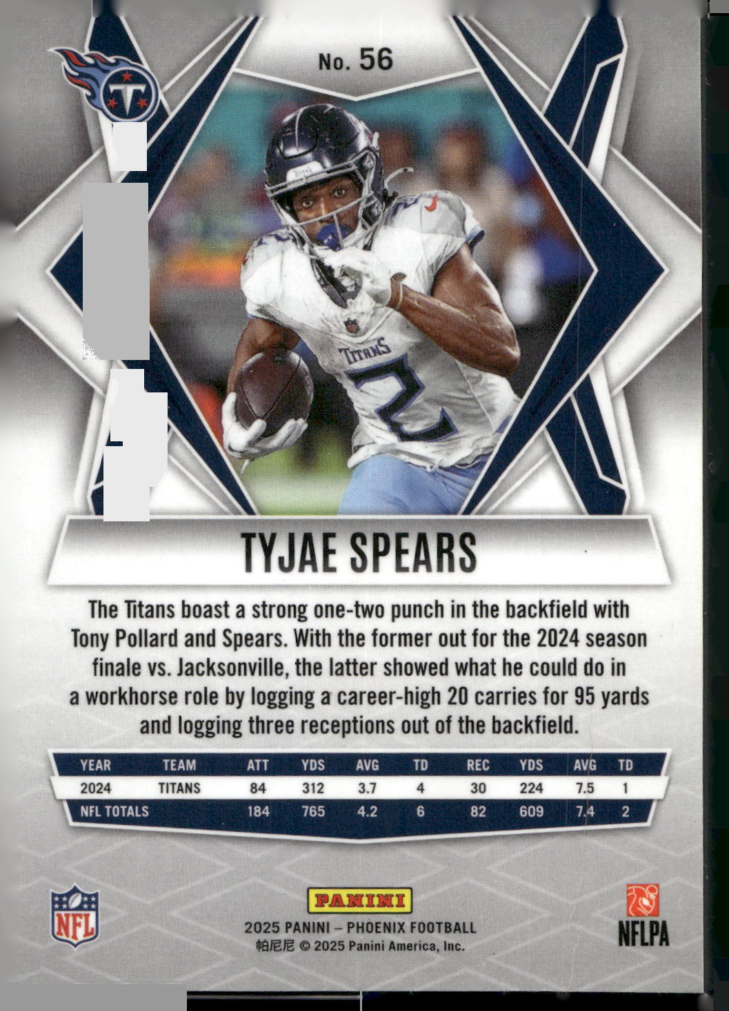 2025 Panini Phoenix #56 Tyjae Spears