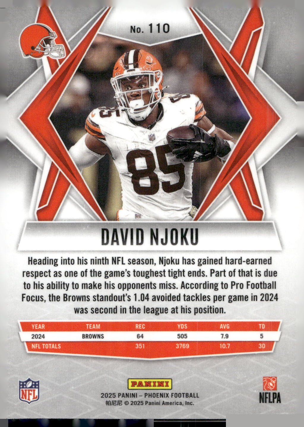 2025 Panini Phoenix #110 David Njoku