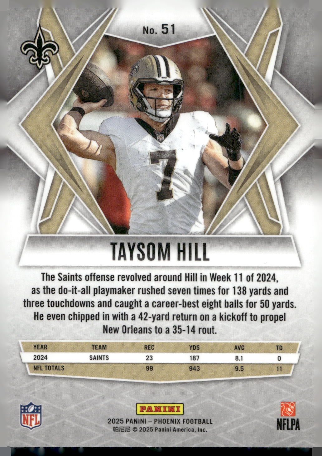 2025 Panini Phoenix #51 Taysom Hill