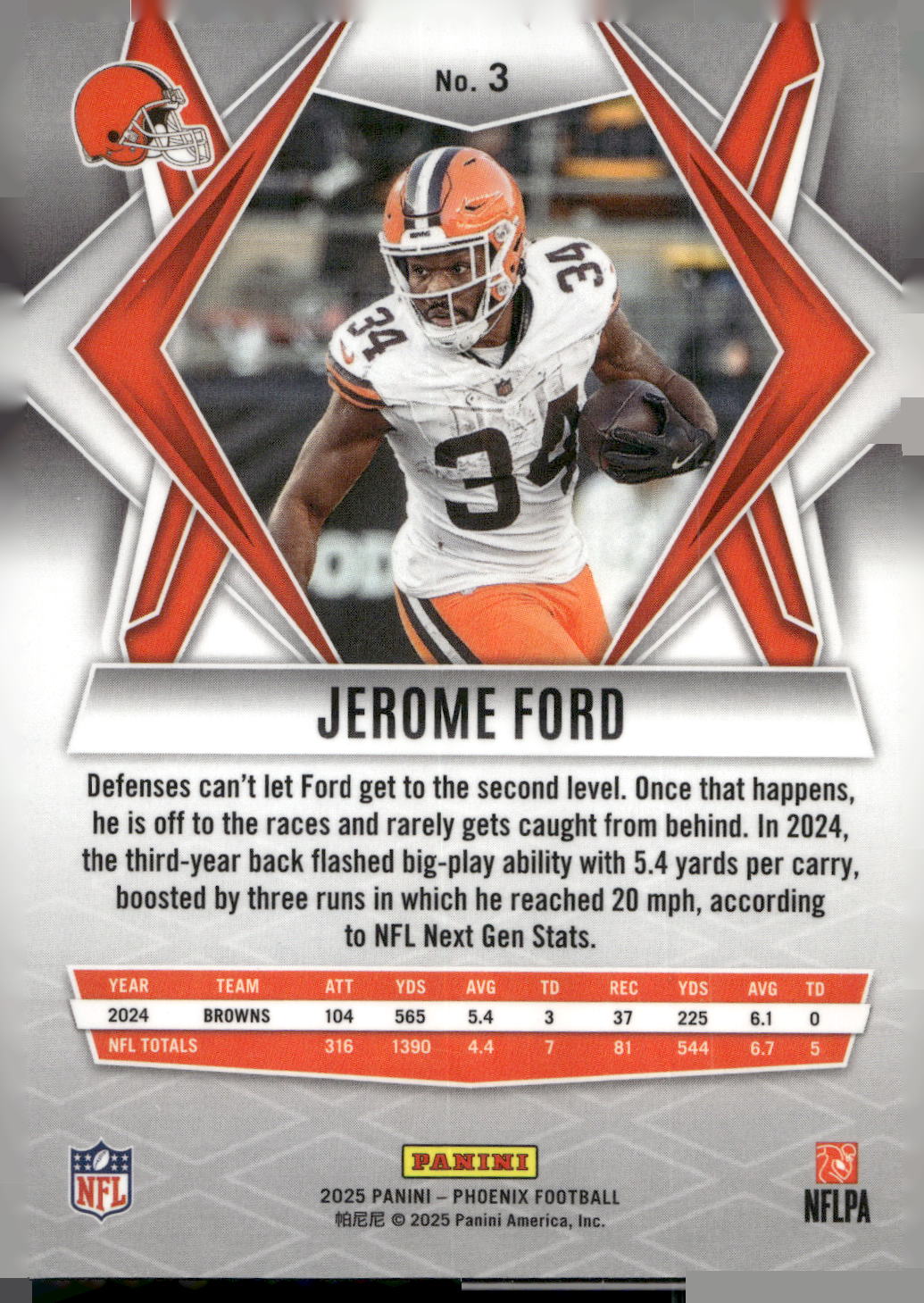 2025 Panini Phoenix #3 Jerome Ford