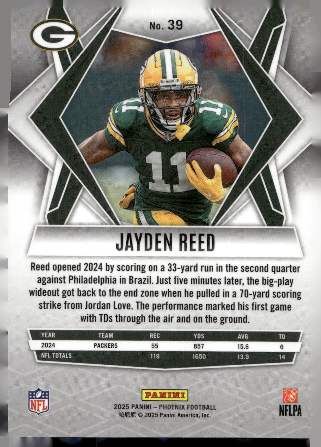 2025 Panini Phoenix #39 Jayden Reed