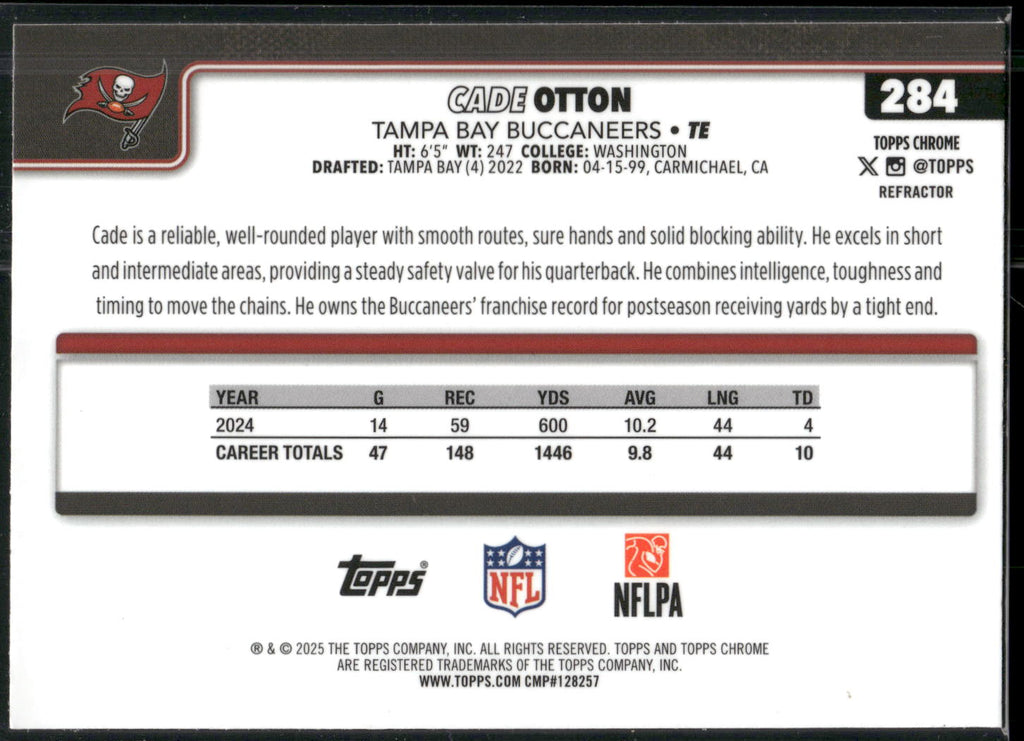 2025 Topps Chrome #284 Cade Otton Refractor