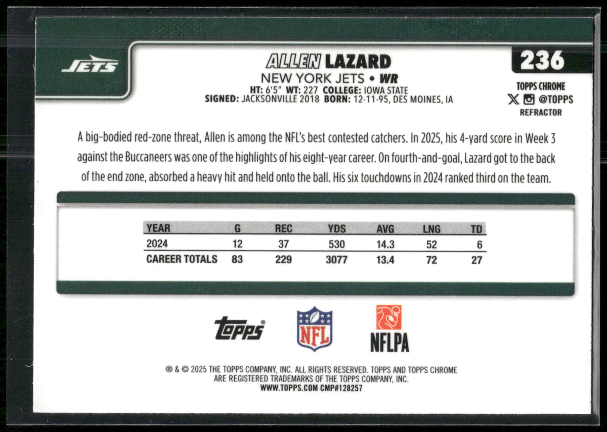 2025 Topps Chrome #236 Allen Lazard Refractor