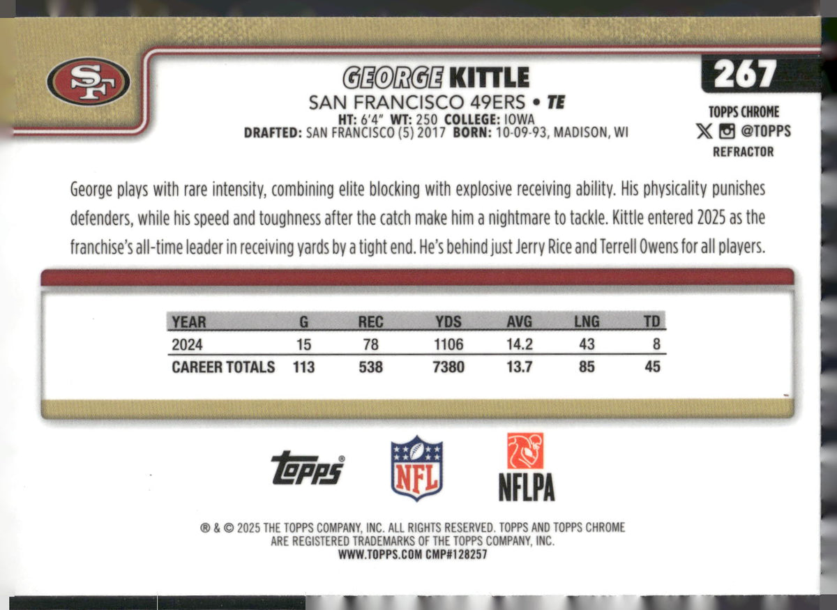 2025 Topps Chrome #267 George Kittle Refractor