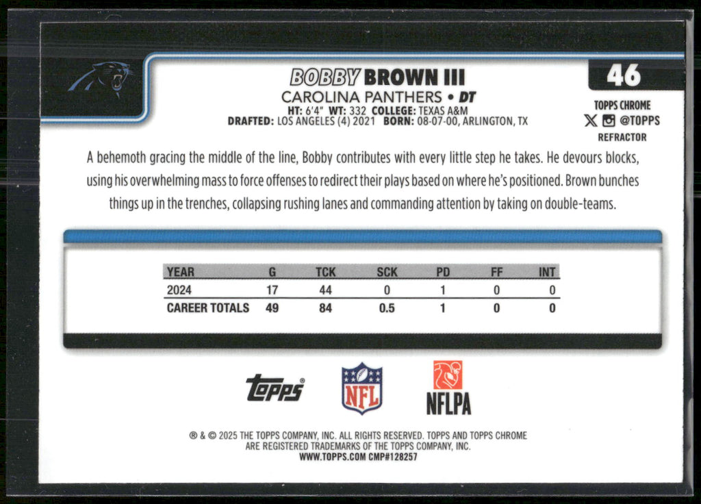 2025 Topps Chrome #46 Bobby Brown III Refractor