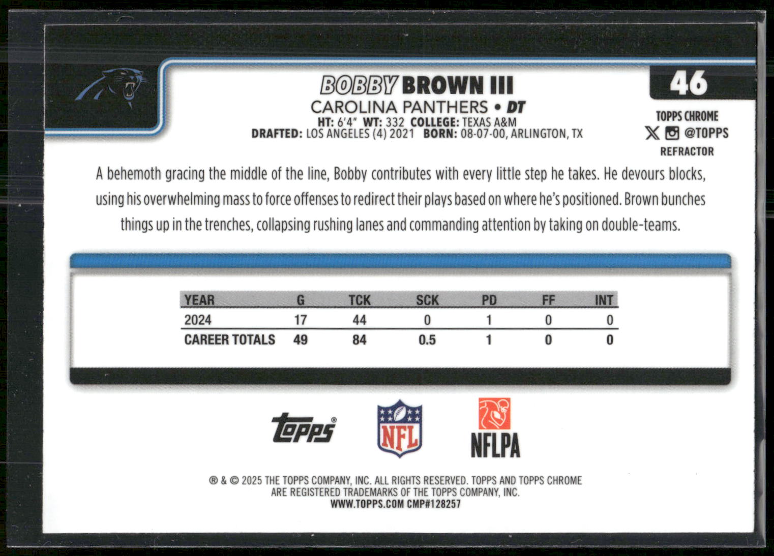 2025 Topps Chrome #46 Bobby Brown III Refractor