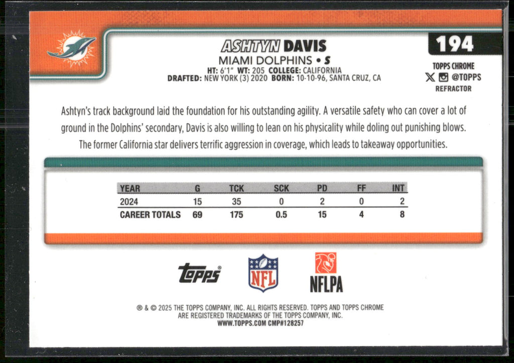 2025 Topps Chrome #194 Ashtyn Davis Refractor
