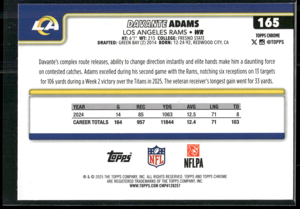 2025 Topps Chrome #165 Davante Adams
