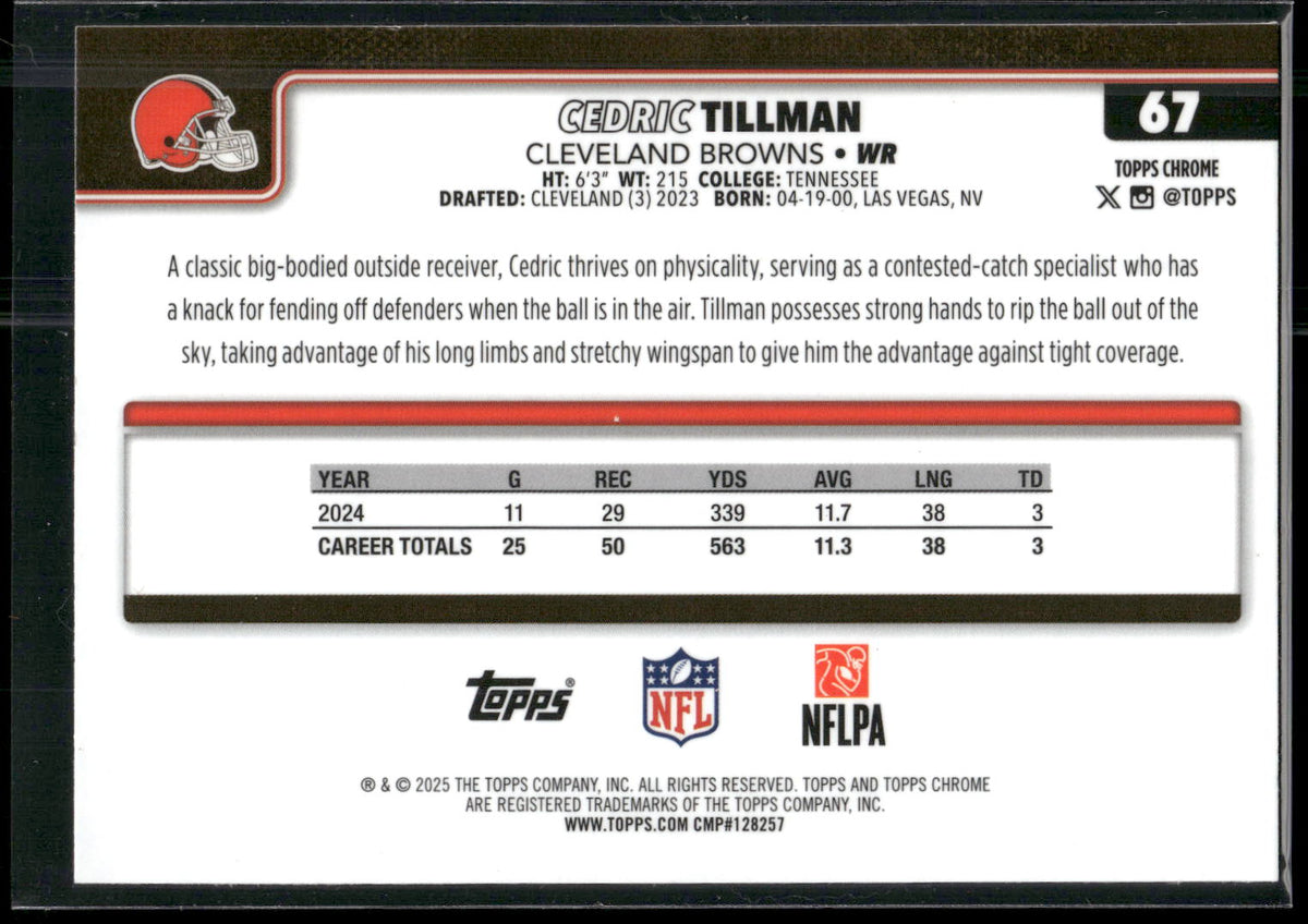 2025 Topps Chrome #67 Cedric Tillman