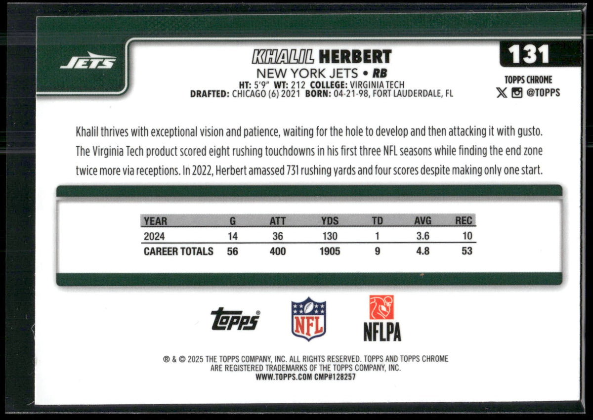 2025 Topps Chrome #131 Khalil Herbert
