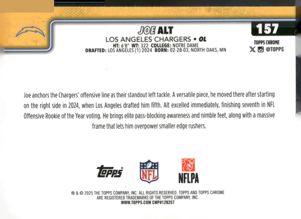 2025 Topps Chrome #157 Joe Alt