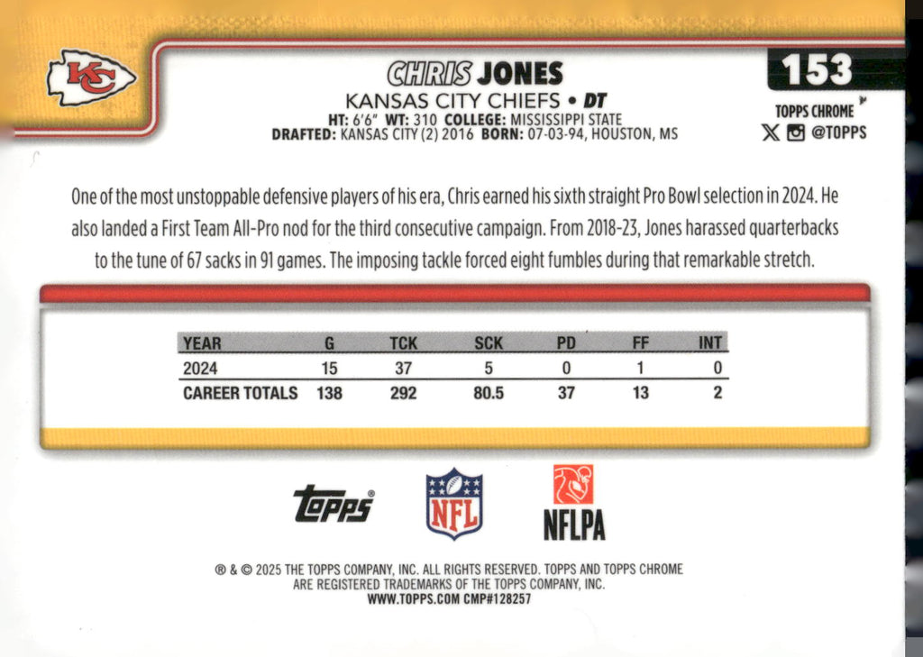 2025 Topps Chrome #153 Chris Jones