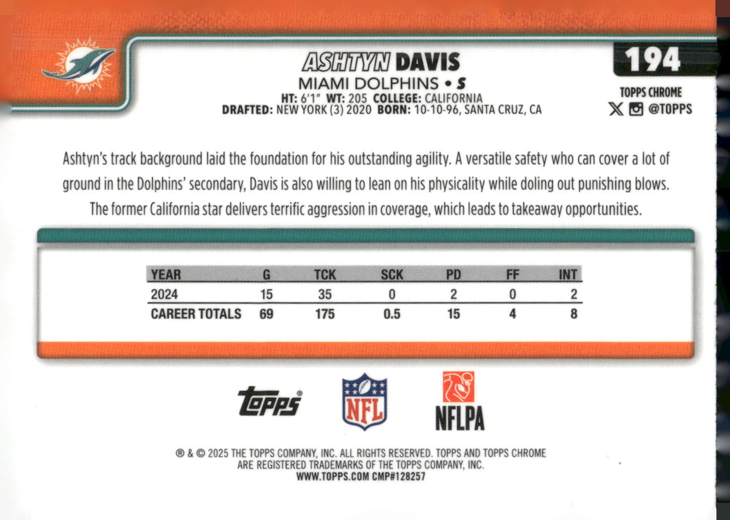 2025 Topps Chrome #194 Ashtyn Davis