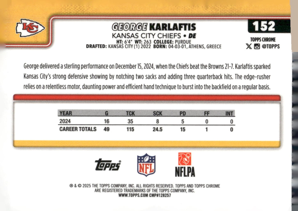 2025 Topps Chrome #152 George Karlaftis