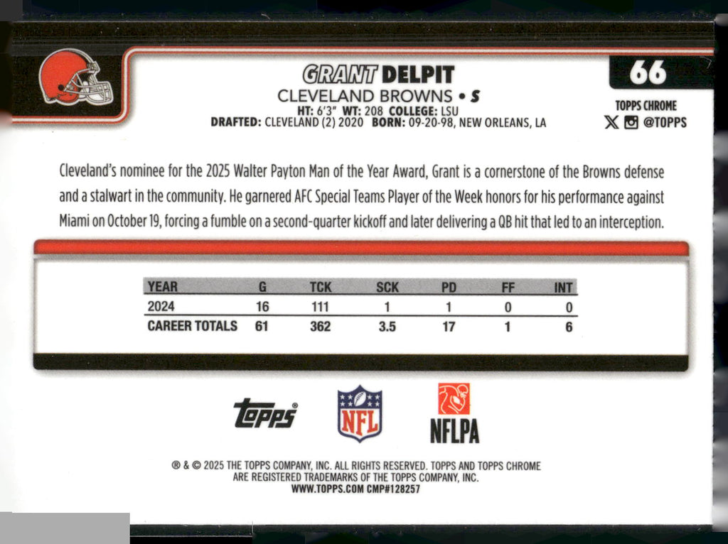 2025 Topps Chrome #66 Grant Delpit