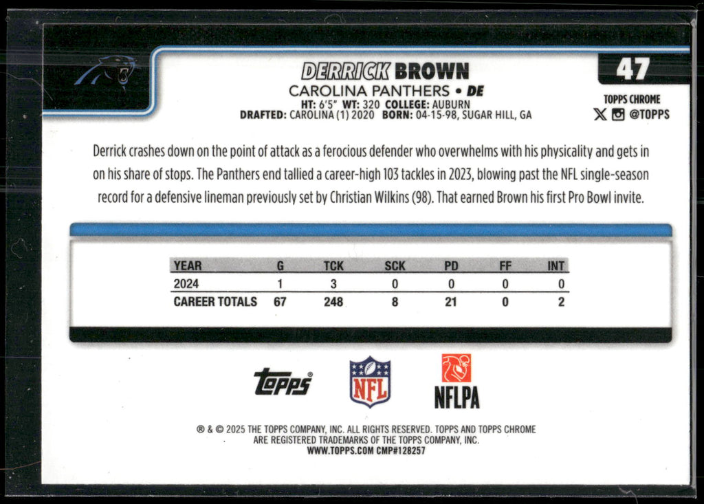 2025 Topps Chrome #47 Derrick Brown