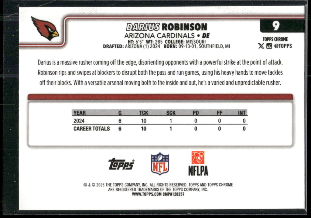 2025 Topps Chrome #9 Darius Robinson