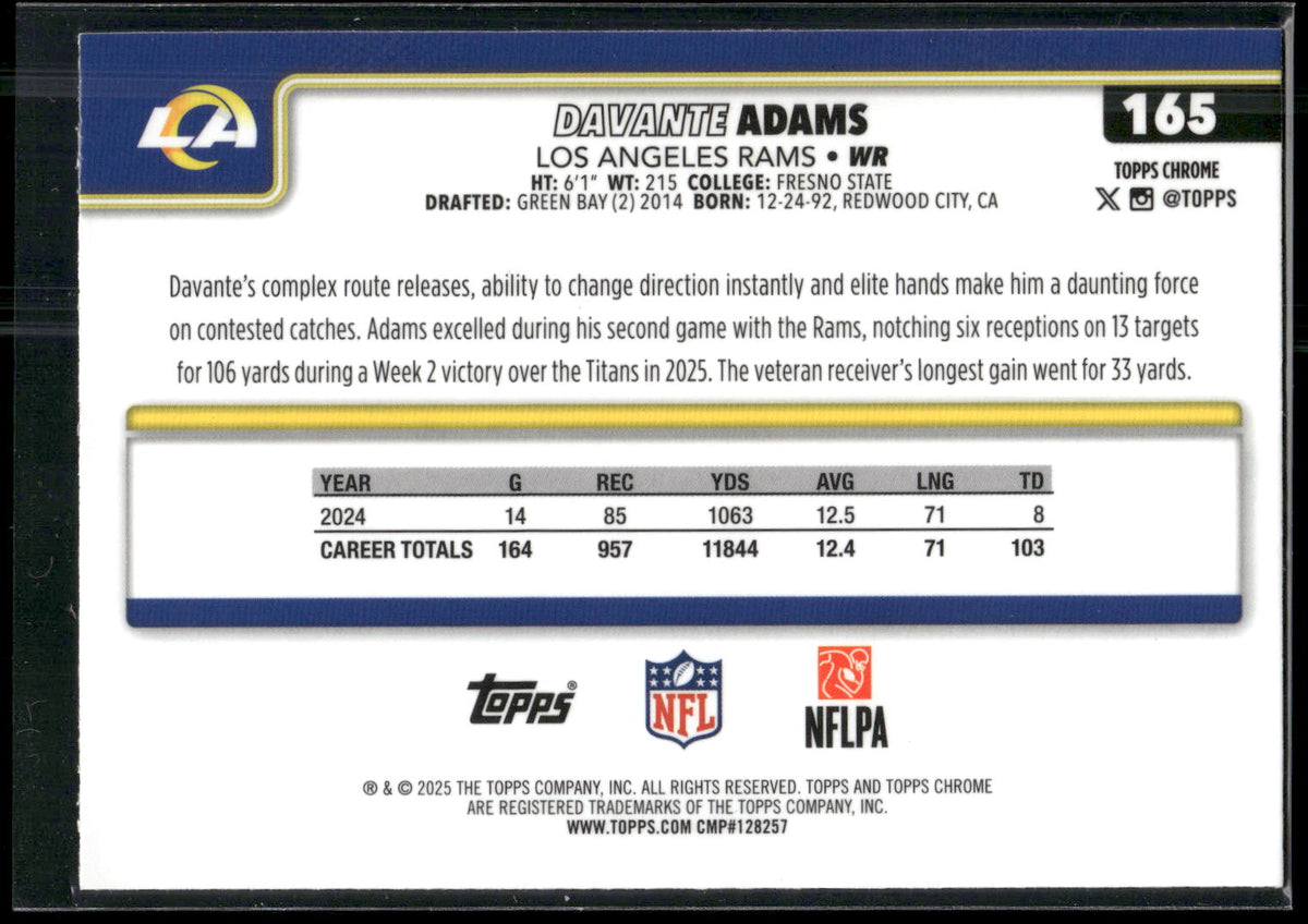 2025 Topps Chrome #165 Davante Adams