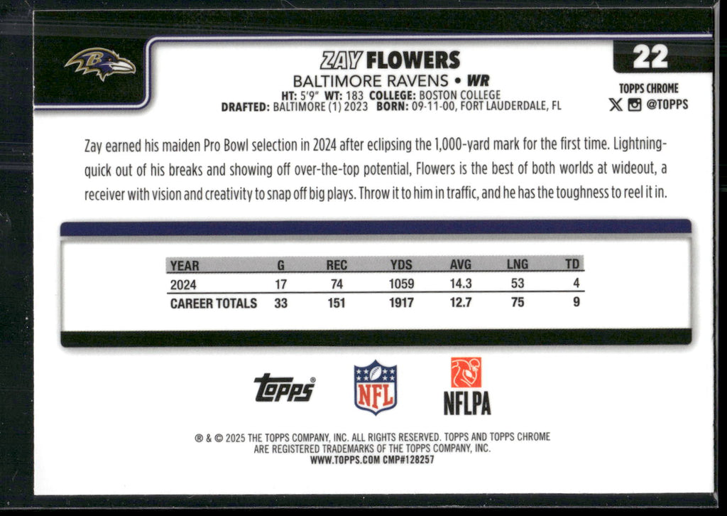 2025 Topps Chrome #22 Zay Flowers