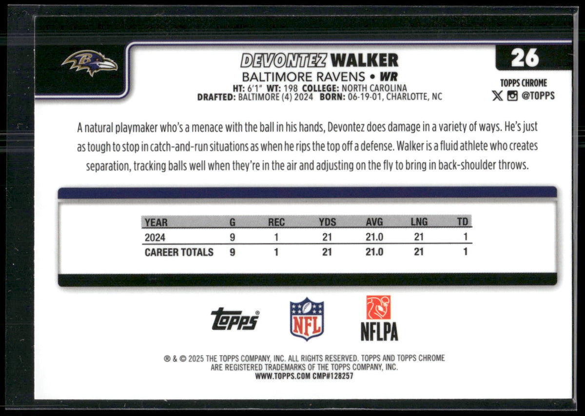 2025 Topps Chrome #26 Devontez Walker