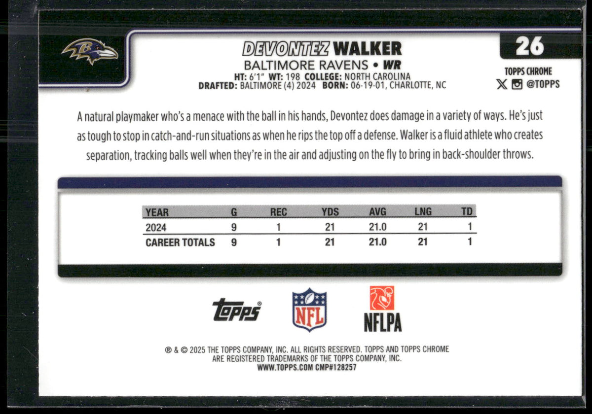 2025 Topps Chrome #26 Devontez Walker